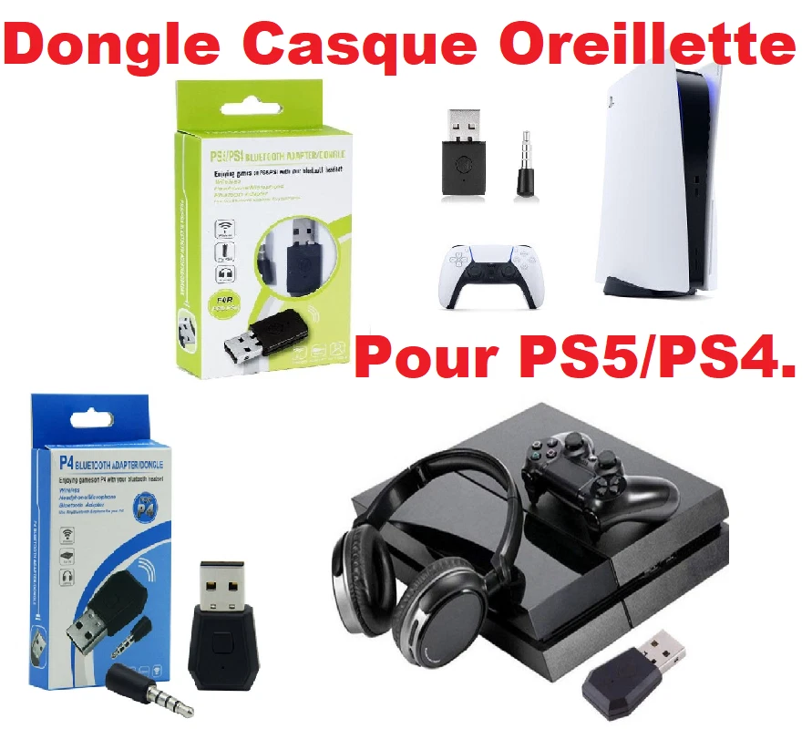 Adaptateur Dongle Bluetooth USB Console Casque Oreillette