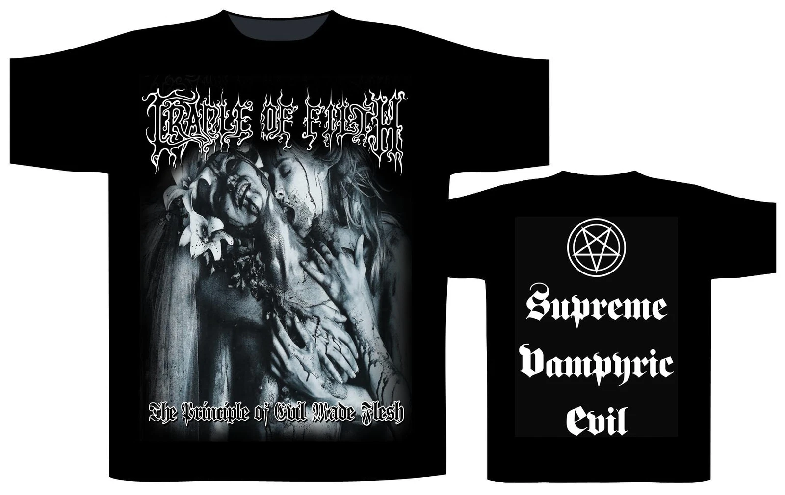 Cradle Of Filth Supreme Vampiric Evil Black officiel T shirt Hommes
