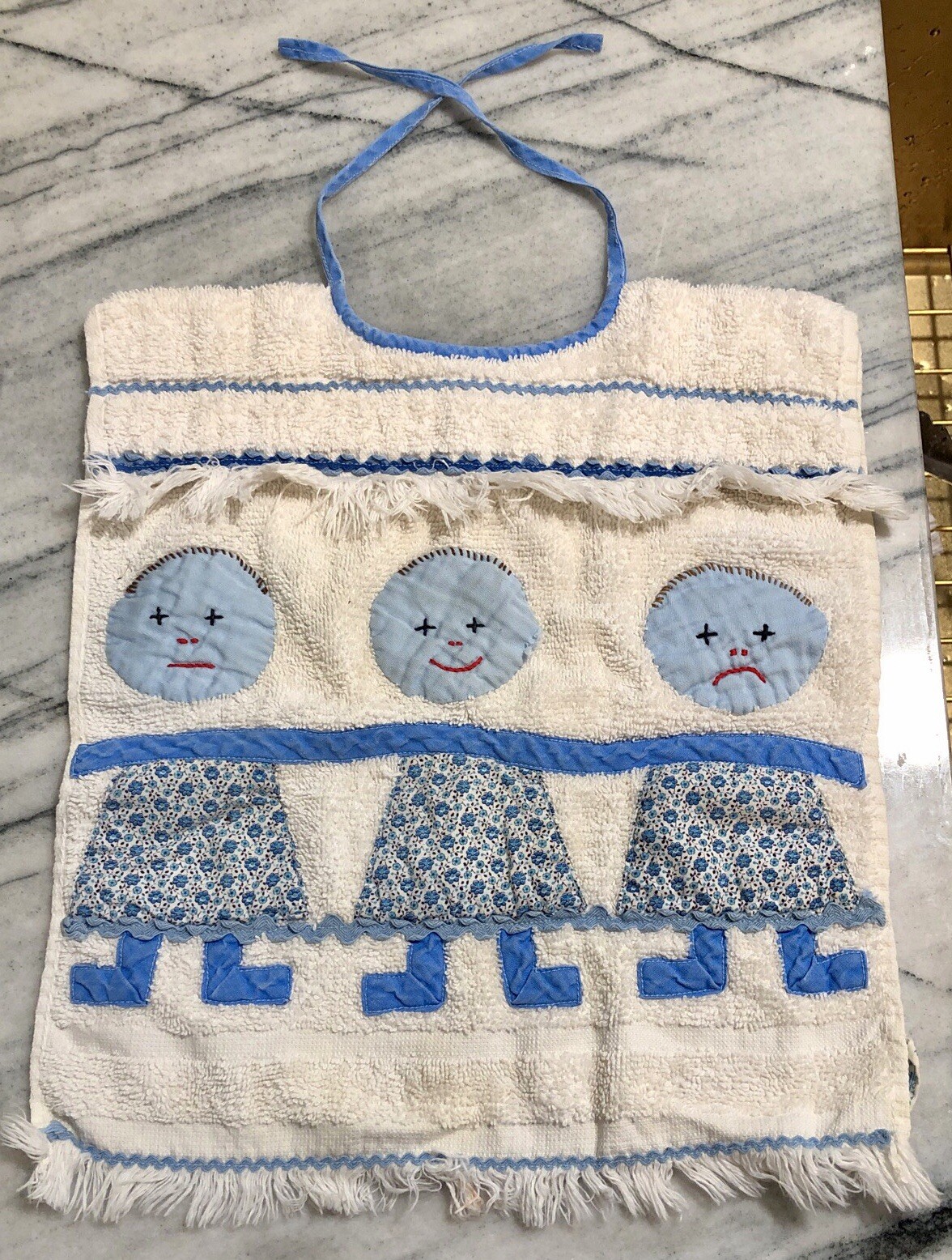 Vintage Handmade Terry Cloth Towel Baby Unisex Food Drool Bib