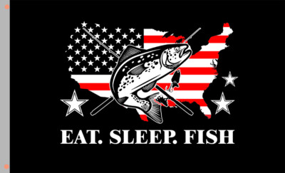 Essen Sie. Schlaf. Fischflagge unvergessliche Flagge 90x150cm 3x5ft bestes Banner & Flagge 100D