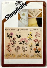 1980 Simplicity Embroidery Transfer Pattern 9891 Florals 14 Designs Vintag 13097