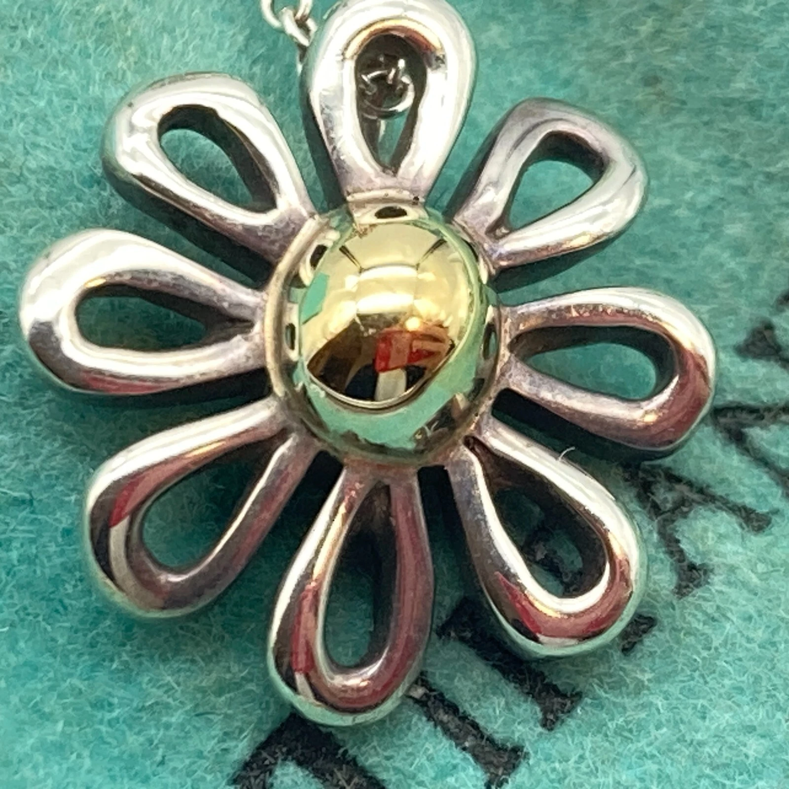 Tiffany & Co. Daisy Flower Necklace 16" Paloma Picasso G silver 3.0g