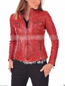 chaqueta piel roja mujer Big sale - OFF 71%
