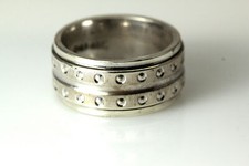 Double Row Spinner 925 Sterling Silver Size 7.75 Ring 10.9 Grams RIN6829 