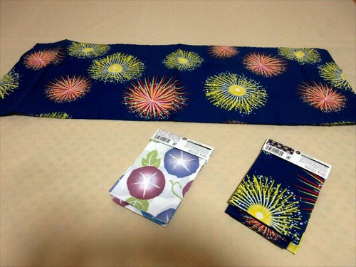 TENUGUI Japanese (hand towel ) 2 towels Hujisaki NANABI & ASAGAO From Japan - Picture 11 of 12