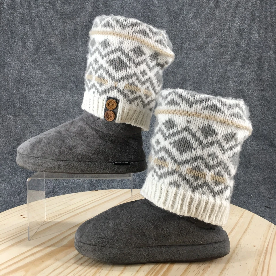 Mukluks Boots Womens S 5-6 Winter Snow Gray Mid Calf Pull On Casual Round Toe - Imagem 2 de 4