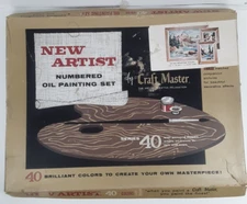 RARE Vintage Craft Master Mountain Waters Paint By Number Set NA-444 Palmer Pann