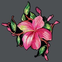 Big Flower Embroidered 4 Inch Iron On Patch Big Flower Embroidered 4 Inch Iron On Patch