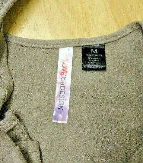 Love by Design Faux Suede Knit Double Fringe Costume Vest sz M  - Image 3 of 3