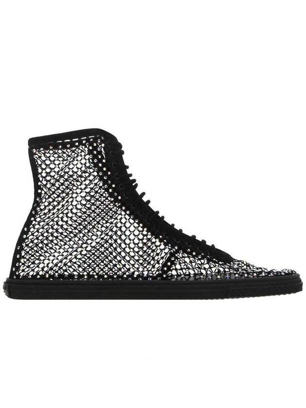 Sneakers alte Saint Laurent con strass nere taglia 38 nuove vendita al dettaglio $1190