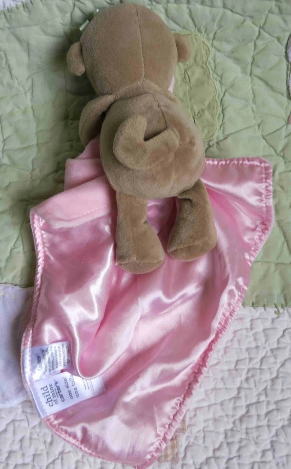 Child of Mine Sweet Cupcake Monkey Rattle Toy Pink Girl Security Blanket Lovey - Image 3 of 4