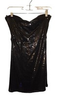 BCBG Max Azria Fabulous Black Sequin Carole Tube Dress 