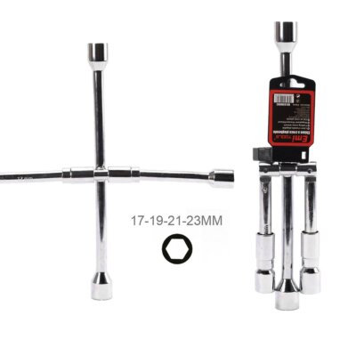 Chiave A Croce Pieghevole Terryshop74 - 17-19-21-23 Mm, Acciaio Lucidato Per Auto - Foto 9