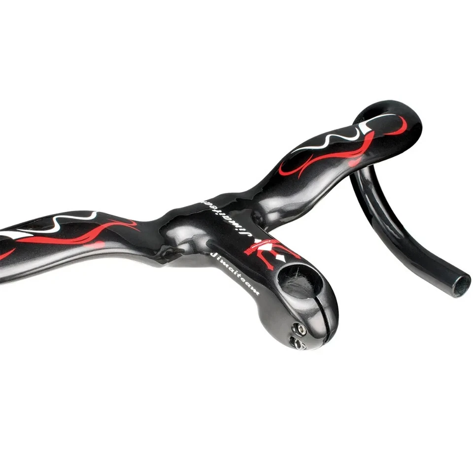 Carbon Fiber Road Bicycle Handlebar Aero Integrated Drop Bar and Stem 400-440mm - Image 4 of 4