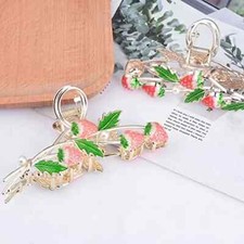 Hair Clip 2Pcs Cute Strawberry Metal Hair Claw Strong Non Slip Hold Jaw, New