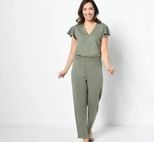 Candace Cameron Bure Sunkissed Regular Jumpsuit Olive Solid, Medium A488158