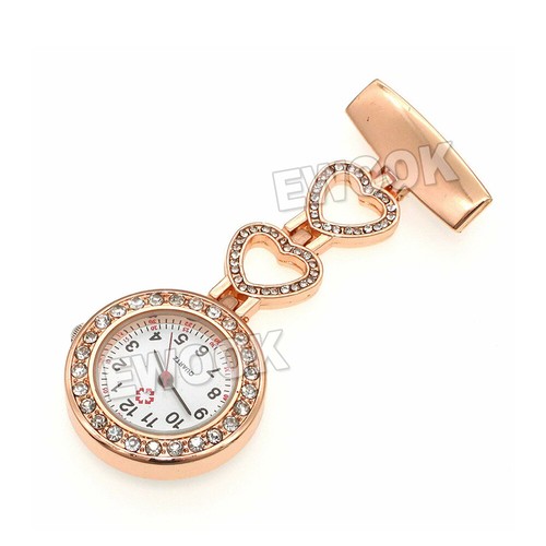 Ladies Heart Nurse Watch Metal Nursing Nurses Pendant Pocket Fob Brooch Quart A - Picture 11 of 15