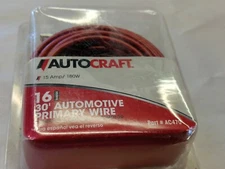 AUTOCRAFT 30 FEET AUTOMOTIVE PRIMARY WIRE 18 GAUGE 15AMP 180W PART AC470