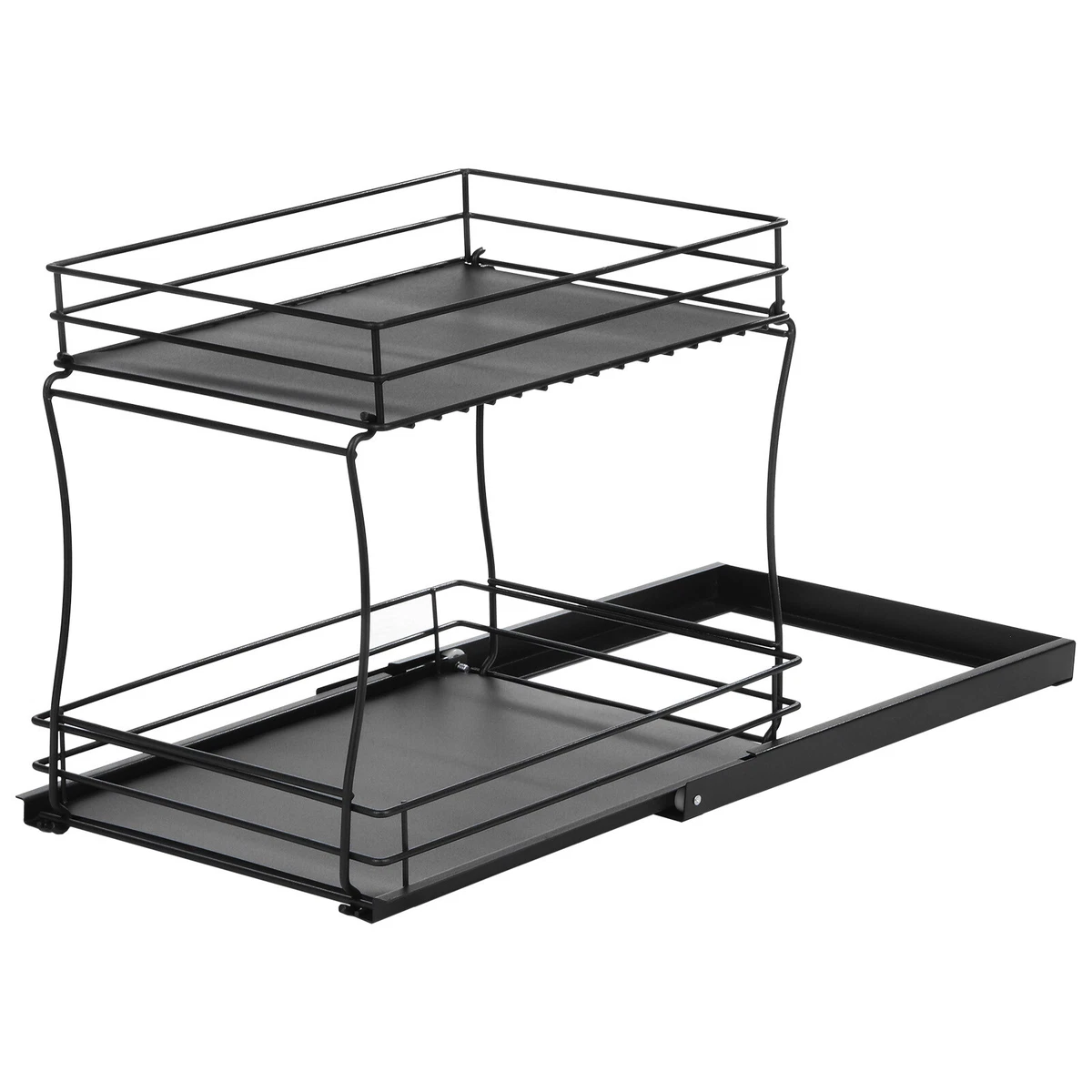 Pull Out Cabinet Organizer 2 Tier Sink Slide Out Storage Shelf for Kitchen Black, pull out cabinet organizer - Vimarsana News
