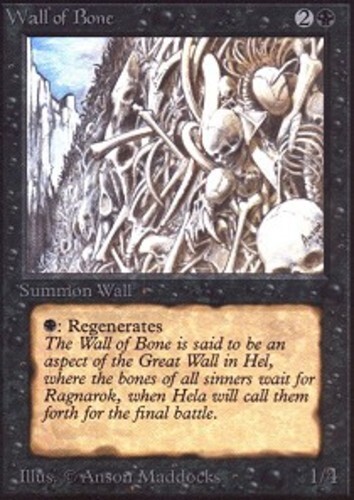 1x Wall of Bone Heavy Play, English 2nd Edition Unlimited MTG Magic