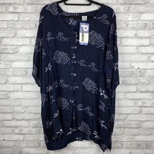 Sostanza Plus Size Navy Starfish Shirt Size 24W Womans new With Tags