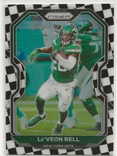 2020 Panini Prizm Le'Veon Bell #30 Black And White Checker SSP Checkboard Jets