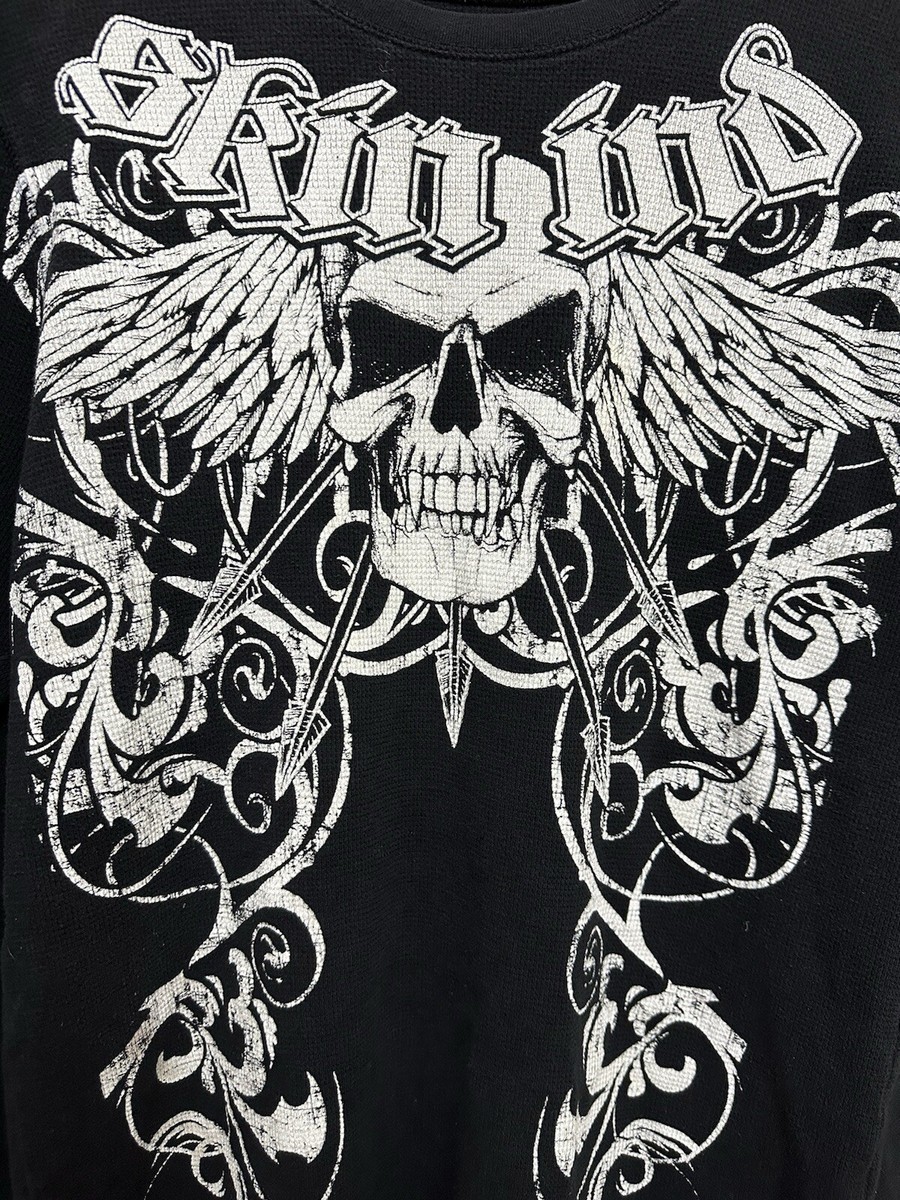 Skin Industries Y2K Skull Long Sleeve Affliction Style Thermal