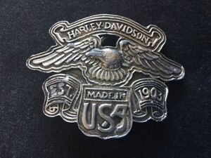 Vintage 80’s Harley Davidson Motorcycles EST 1903 Made in USA Eagle Belt Buckle | eBay