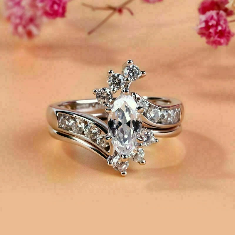 Marquise diamond 2024 bridal set