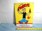 VINTAGE 8 x 12 in DRINK POPEYE SODA POP ADV. SIGN HEAVY METAL PORCELAIN  # 815-A