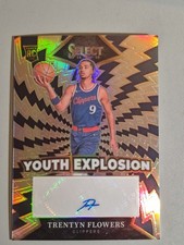 Trentyn Flowers Rookie Auto Youth Explosion Prizm 2024-25 Panini Select RC...
