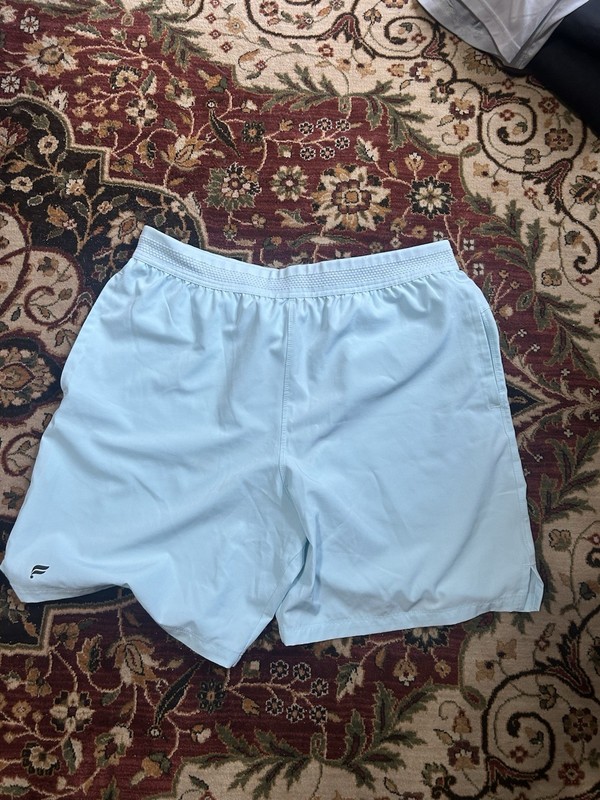 Fabletics Men's Blue Solid Swim Shorts Elastic Waist Regular Size L