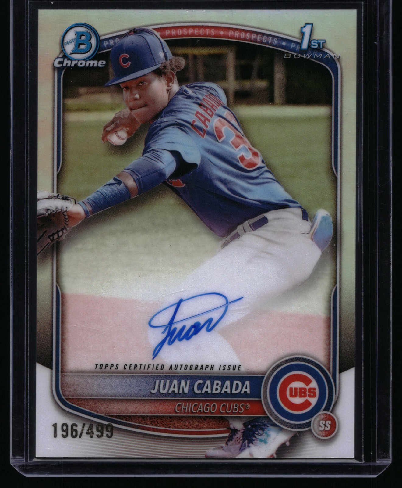 2025 Bowman Chrome #CPA-JC Juan Cabada Prospect Autographs Refractor #/499 Rc