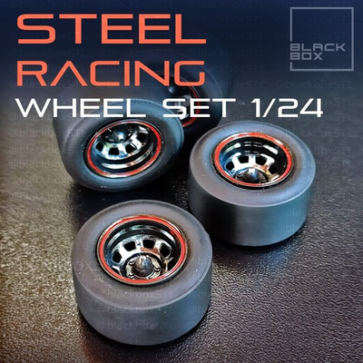 #ad #ad 1:25 1:24 Scale Steel wheel racing slicks with brakes unpainted unasembled $19.00