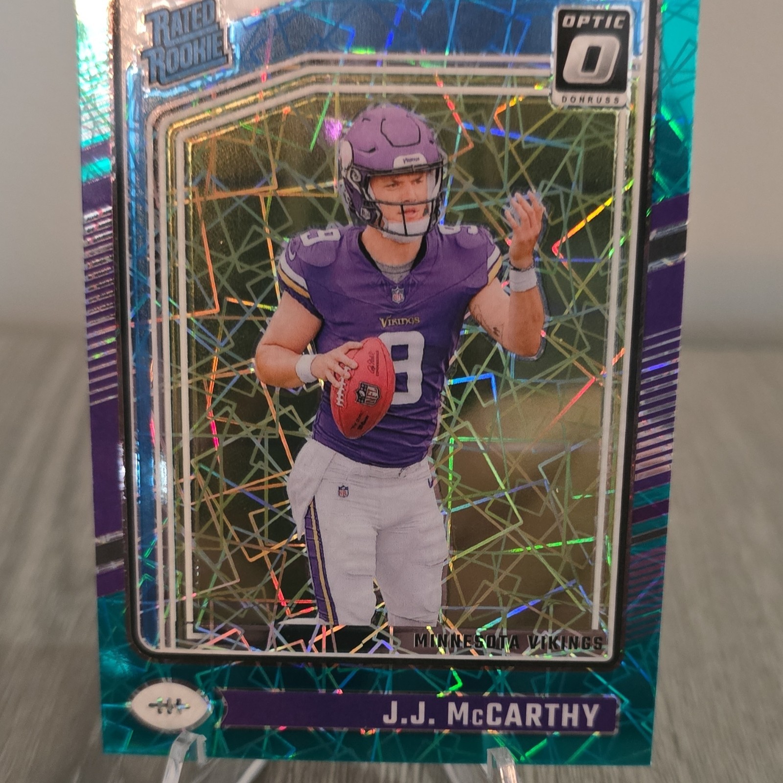 2024 Panini Donruss Optic Rated Rookie Teal Velocity Prizm J.J. McCarthy #235 V…
