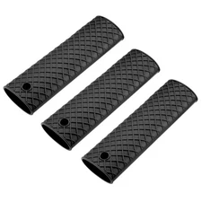 Silicone Hot Handle Holder Sleeve, Pan Pot Handle Cover Black 6.1-inch Long 3Pcs