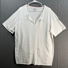 Isaac Mizrahi Live Split Neck Pullover Sweater Bright White, Size 2X