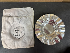 VINTAGE ALUMINIUM  BALLANTINE BEER ASHTRAY RARE 1956 NEW