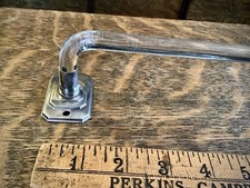 Vintage Art Deco Glass Towel Bar with Stepped Skyscraper Wall Mounting Brackets
