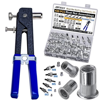 #ad Pressure Rivet Nut Tool Kit 430Pcs Metric Rivet Nut Combination M8 M6 M5 M4 M3 $35.96