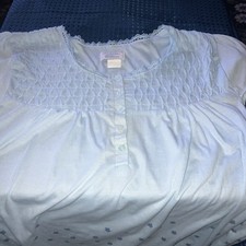 LATI FASHION INTIMATES Light Blue  Floral Gown Size Medium Polyester/Cotton VGC