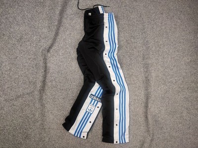 Adidas Originals Adibreak snap Logo Black Blue Track Pants Vintage 90s Y2K style