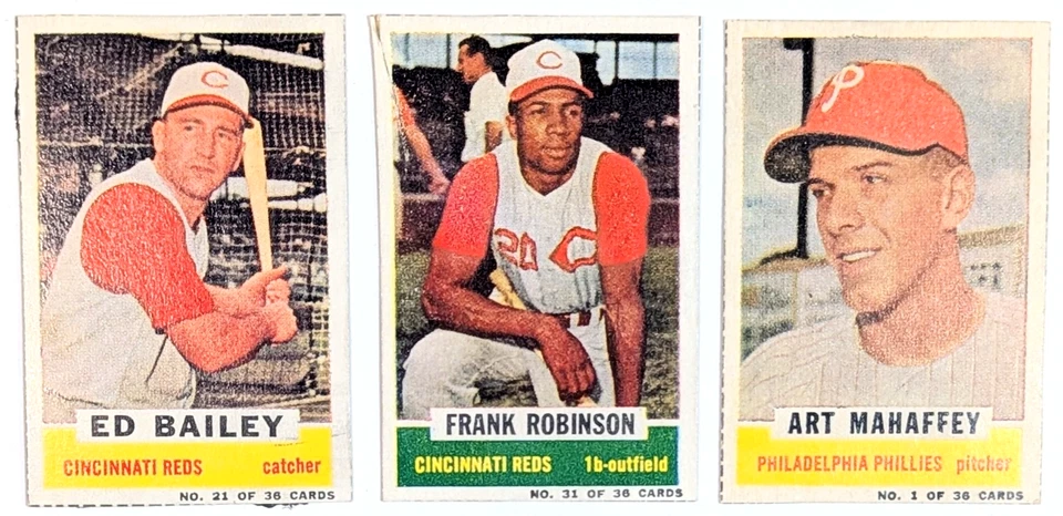 1961 Bazooka Baseball E Banks F Robinson Santo Mahaffey Broglio Bailey Lot of 6 - Image 3 of 4