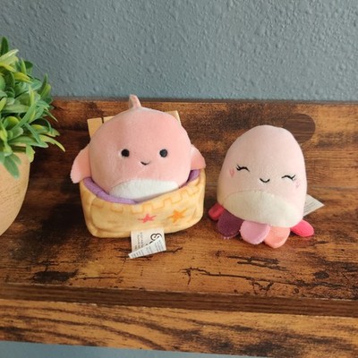 Squishmallow Squishville Jeanne Pink Octopus Daja Dolphin Sand Castle Plush Toys