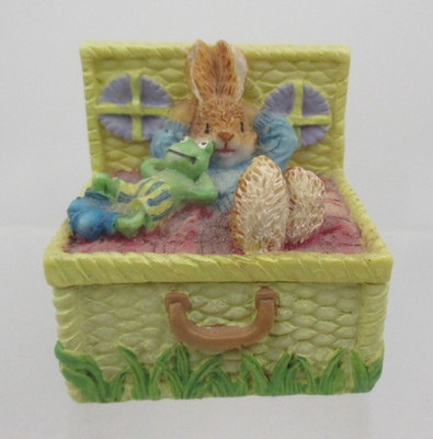 Gordon Fraser Country Companions Keramik Hase & Frosch Picknickkorb Schmuckschatulle