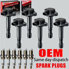 6X OEM Ignition Coil & Iridium Spark Plugs For Honda Pilot Ridgeline Acura UF400