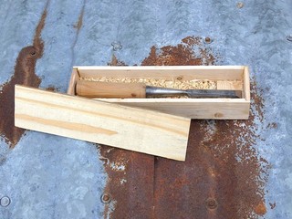 Vintage Tool! 1/2" Hudson Tool Co chisel w/handmade handle AND Handmade box