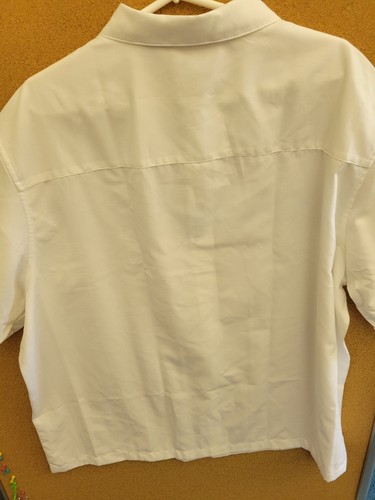 Cafe Luna Men's 2XL White Polyester Tropical Leaf Woven Short Sleeve - Picture 9 of 9