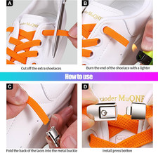 12 Pieces Shoelaces Buckle Lock Metal Quick Easy Shoelace No Tie BuckLe Switc...