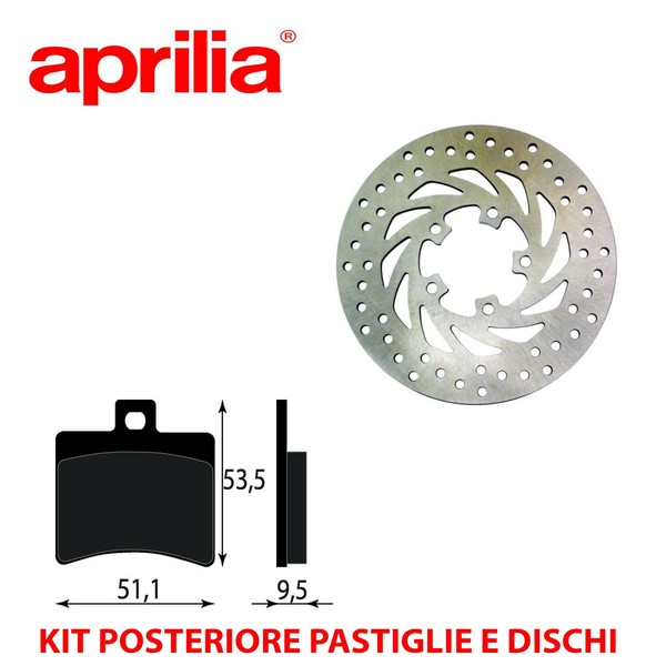 Satz Bremsscheiben UND BelÄGe Hinten Aprilia Scarabeo 200 / Klasse 2008-image